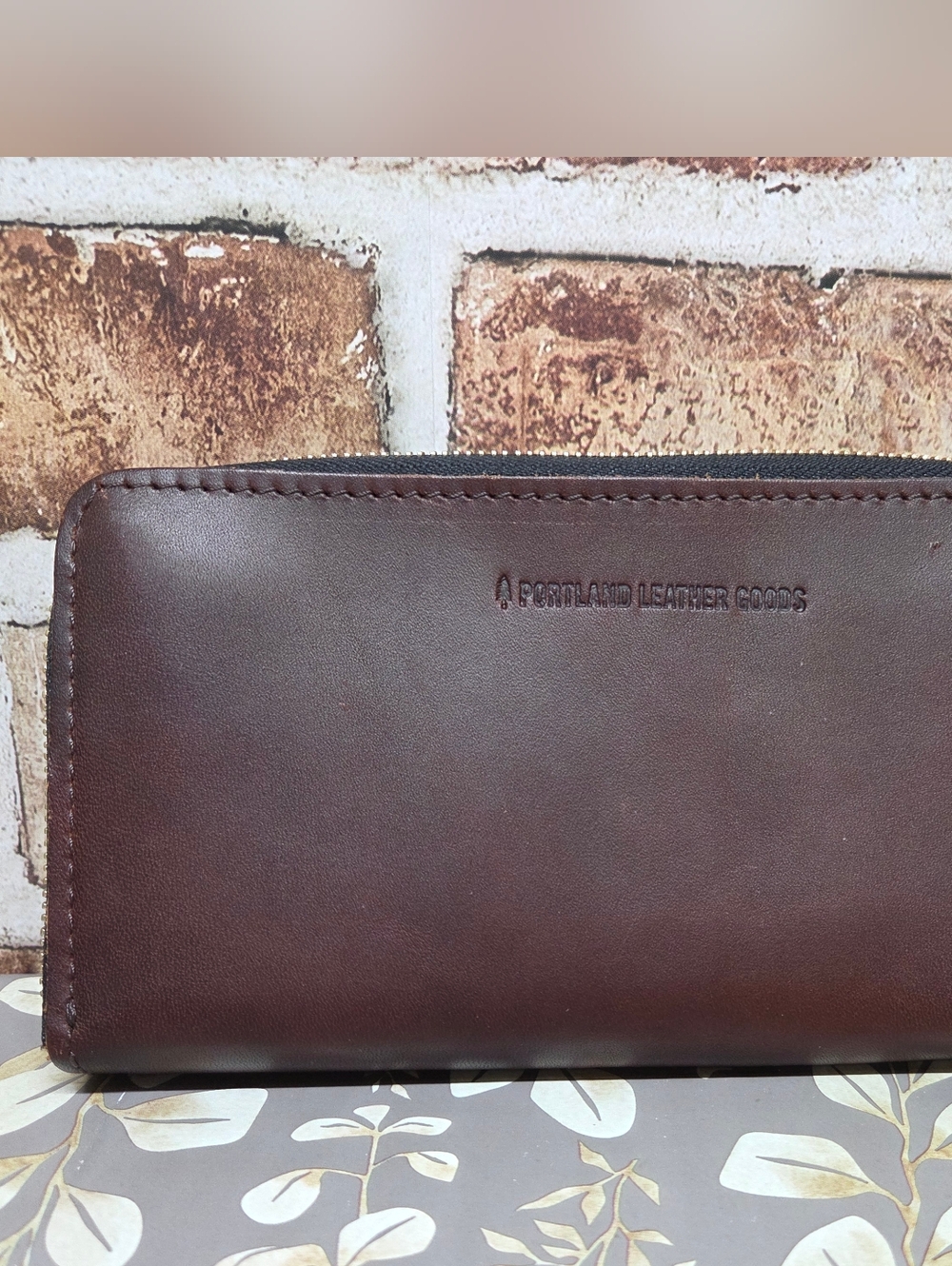 Portland Leather PLG OG Grizzly Leather ACCORDIAN ZIP WALLET